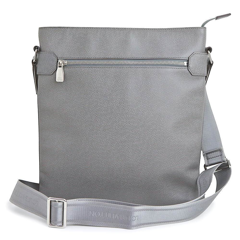 LOUIS VUITTON Sasha Taiga Glacier Gray Crossbody Bag Leather